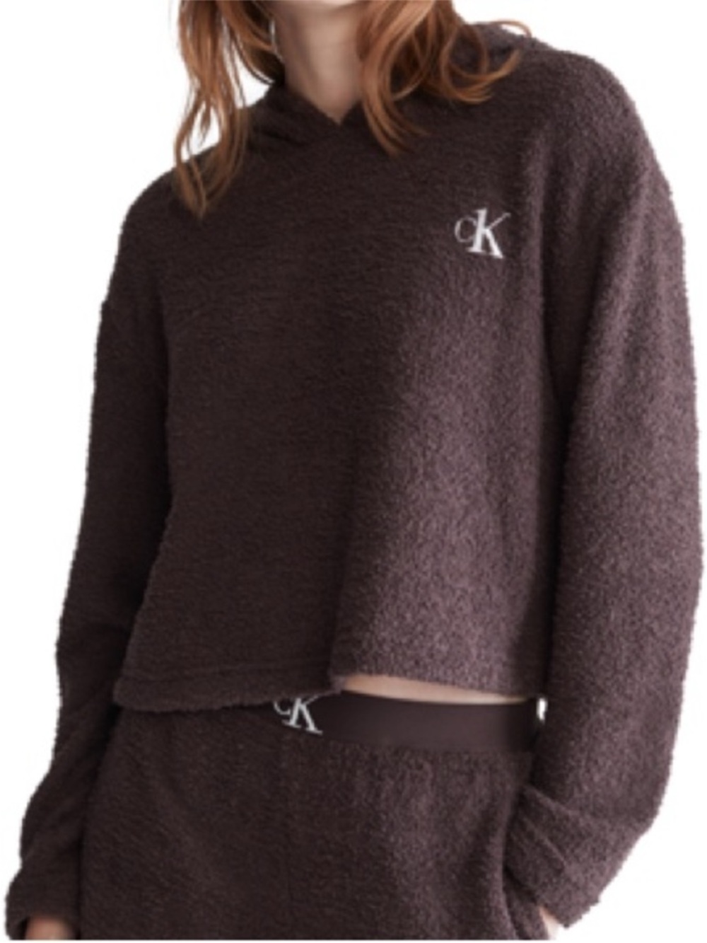 Calvin Klein Sherpa Sleepwear Hoodie Top